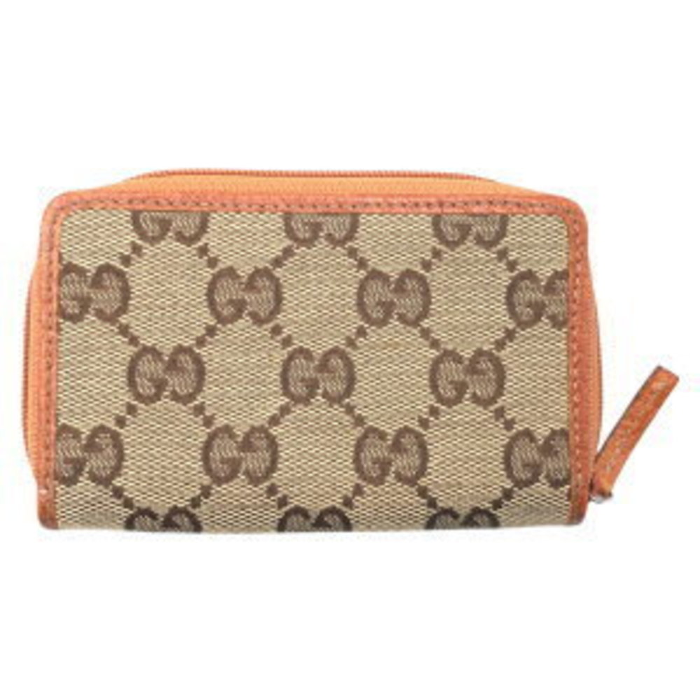 GUCCI GG Pattern Brown Orange Canvas Coin Case Card - Picture 6 of 6